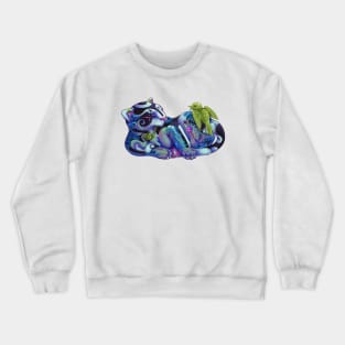 Chilling Cat with Golden Bird Crewneck Sweatshirt